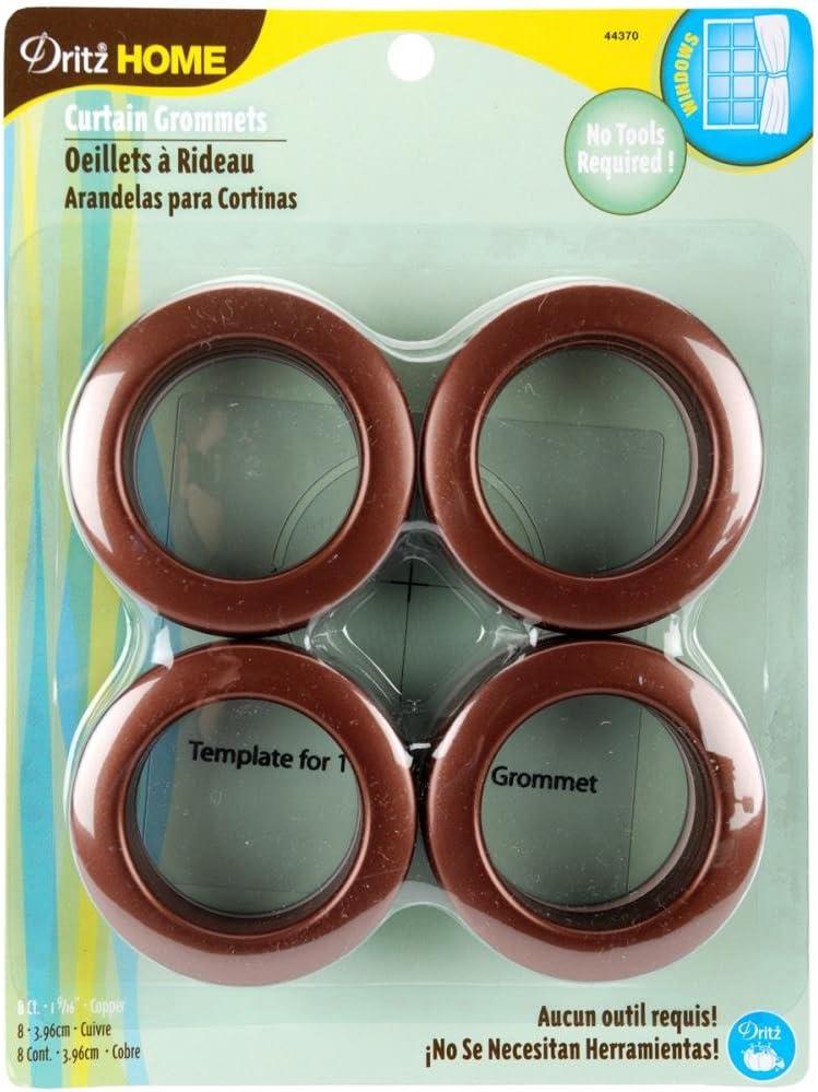 imageDritz 1916quot Copper Curtain Grommets 1916 8 CountBlack