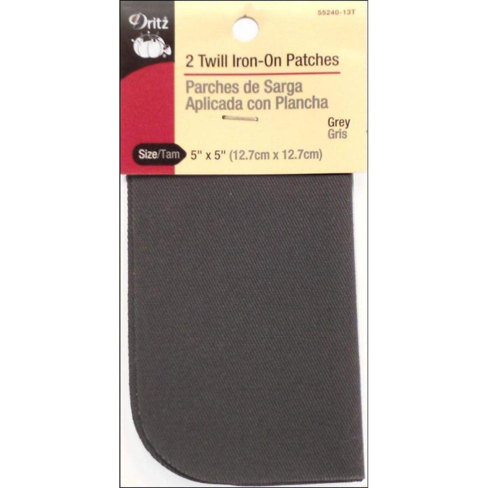 imageDritz 55283 Patches IronOn Twill Assorted Sizes ampamp Colors 16CountGray