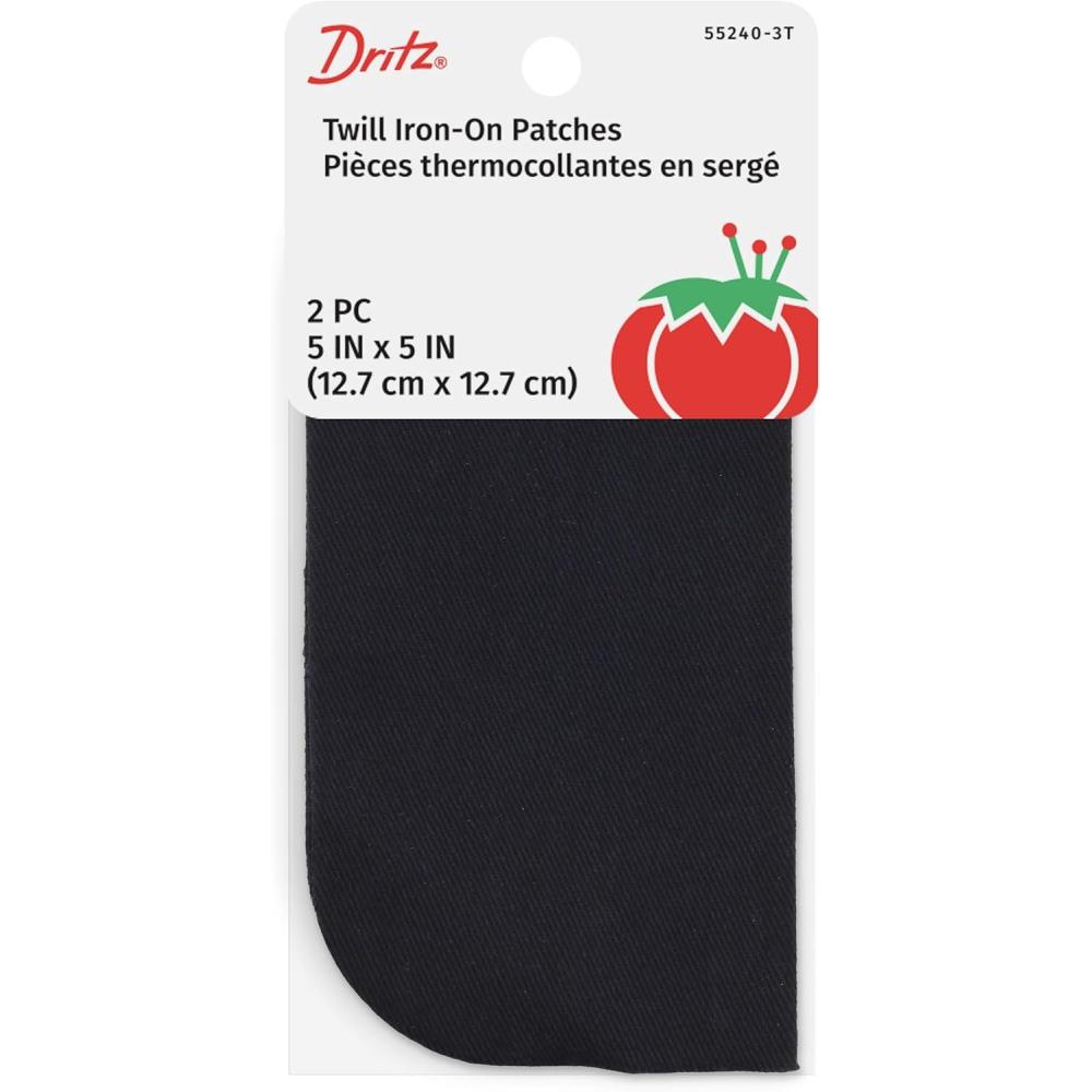 imageDritz 55283 Patches IronOn Twill Assorted Sizes ampamp Colors 16CountNavy