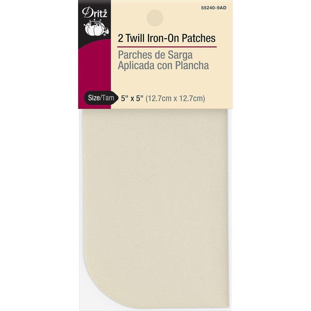 imageDritz 55283 Patches IronOn Twill Assorted Sizes ampamp Colors 16CountStone