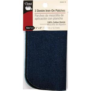 imageDritz 5524016D Patches IronOn Denim Stonewashed 5 x 5Inch 2CountBlack  Stone Wash  Dark Blue