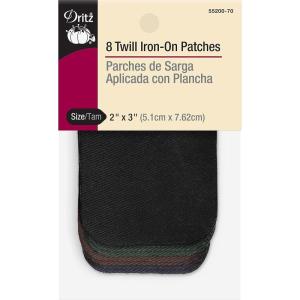 imageDritz 55283 Patches IronOn Twill Assorted Sizes ampamp Colors 16CountDark Colors