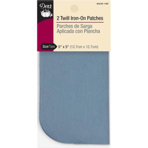 imageDritz 55283 Patches IronOn Twill Assorted Sizes ampamp Colors 16CountLight Blue