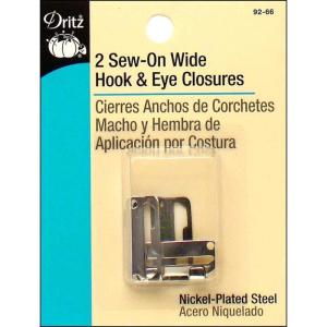 imageDritz 9266 SewOn Wide Hook ampamp Eye Closures Nickel 2Count