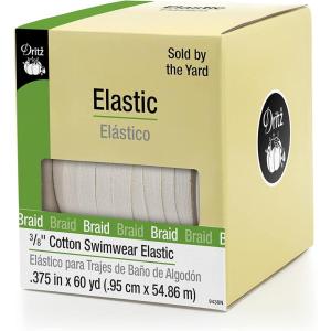 imageDritz 9338N Cotton Swimwear Braided Elastic Natural 38Inch by 2Yard38Inch by 60Yard