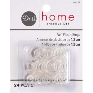 imageDritz Home 12quot Plastic Rings 24PkgClear