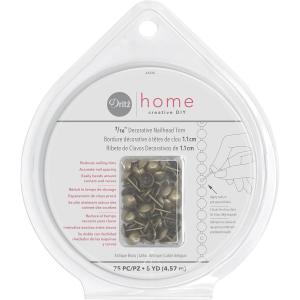 imageDritz Home 44314 Smooth Decorative Nailhead Trim 716Inch x 5Yards Black 75PieceAntique Brass