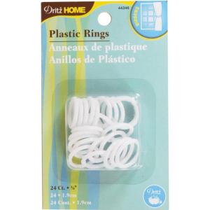 imageDritz Home 44346 Plastic Rings 34Inch White 24Piece