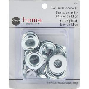 imageDritz Home 44389 Grommet Kit 10 Sets with Tools 716Inch ZincPlated Brass  SilverSilver