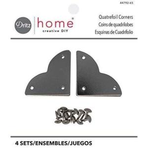 imageDritz Home 4479265 Campaign Hardware Small Smooth Quatrefoil Corner Nickel 3Pack