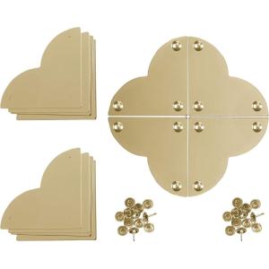 imageDritz Home 4479335 Campaign Hardware Large Smooth Quatrefoil Corner Brass 3Pack