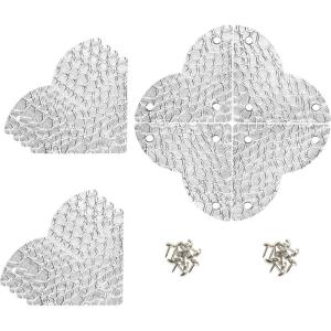 imageDritz Home 4479865 Campaign Hardware Small Hammered Quatrefoil Corner Nickel 3Pack