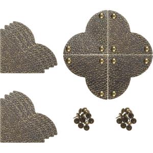 imageDritz Home 4479938 Campaign Hardware Large Hammered Quatrefoil Corner Antique Brass 3Pack
