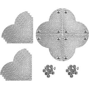 imageDritz Home 4479965 Campaign Hardware Large Hammered Quatrefoil Corner Nickel 3Pack