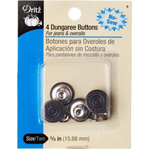 imageDritz 9 NoSew Dungaree Buttons Copper 58Inch 4Count