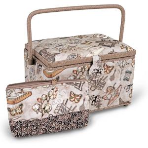 imageDritz Sewing Basket Circle 1275X775 Large Multicolor RetroVintage inspired sewing print