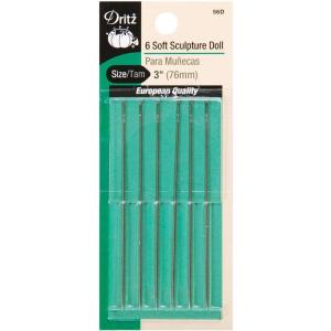 imageDritz 154 Doll Hand Needles Long 5Inch 2Count NickelDoll Hand Needles  Soft Sculpture