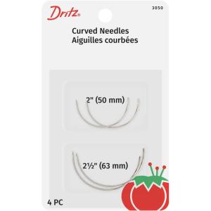 imageDritz 3050 Quilters Curved Hand Needles 2Inch ampamp 212Inch Nickel 4Count