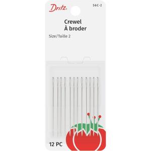 imageDritz 56C2 Crewel Hand Needles Size 2 12Count NickelSize 2