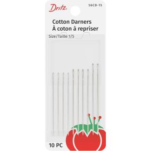 imageDritz 56CD15 Cotton Darners Hand Needles Size 15 Nickel 10Count