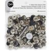 imageDritz Sew on Magnetic Snaps 18mm Flower Shape Antique Brass Fasteners 34quot 12 SetsBlack