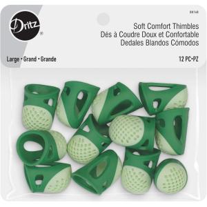 imageDritz Soft Comfort Large Green 12 pc Thimbles CountGreen