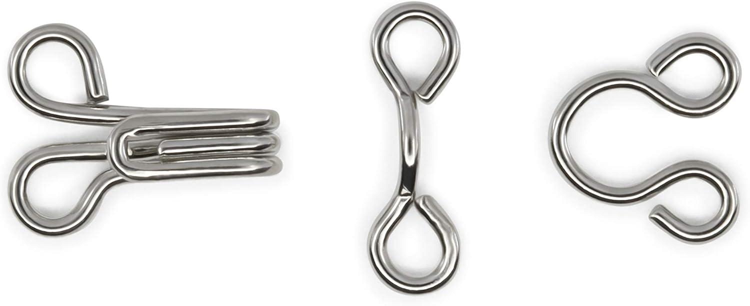 imageDritz Hooks ampamp Eyes Nickel Fasteners Size 3 96 SetsNickel