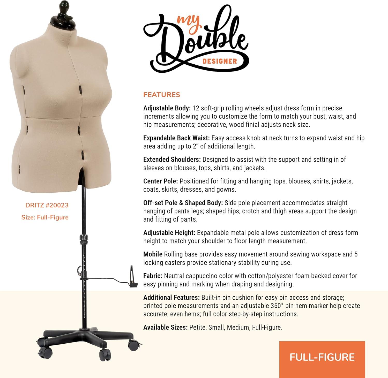 imageDritz My Double Designer Adjustable Dress Form FullFigure IvoryFullFigure