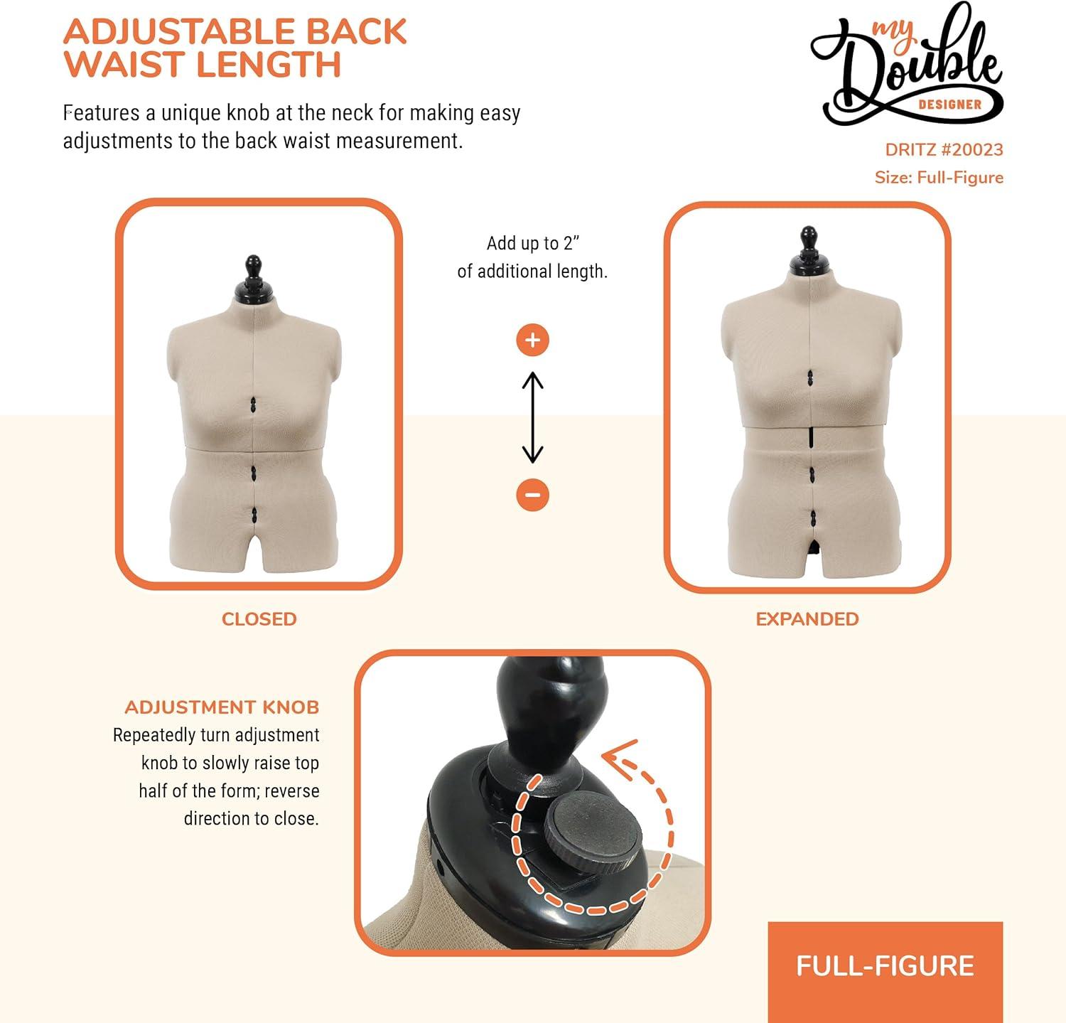imageDritz My Double Designer Adjustable Dress Form FullFigure IvoryFullFigure