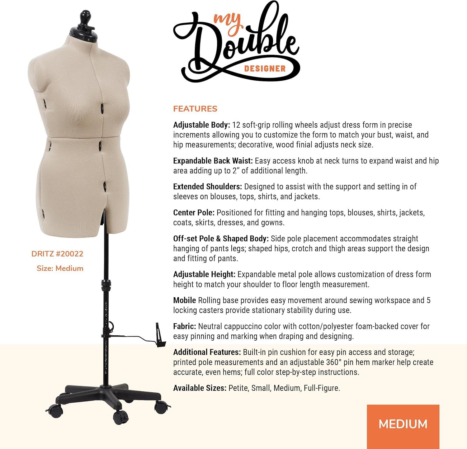 imageDritz My Double Designer Adjustable Dress Form FullFigure IvoryMedium