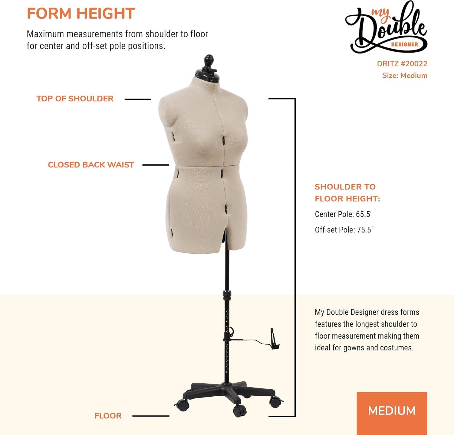 imageDritz My Double Designer Adjustable Dress Form FullFigure IvoryMedium