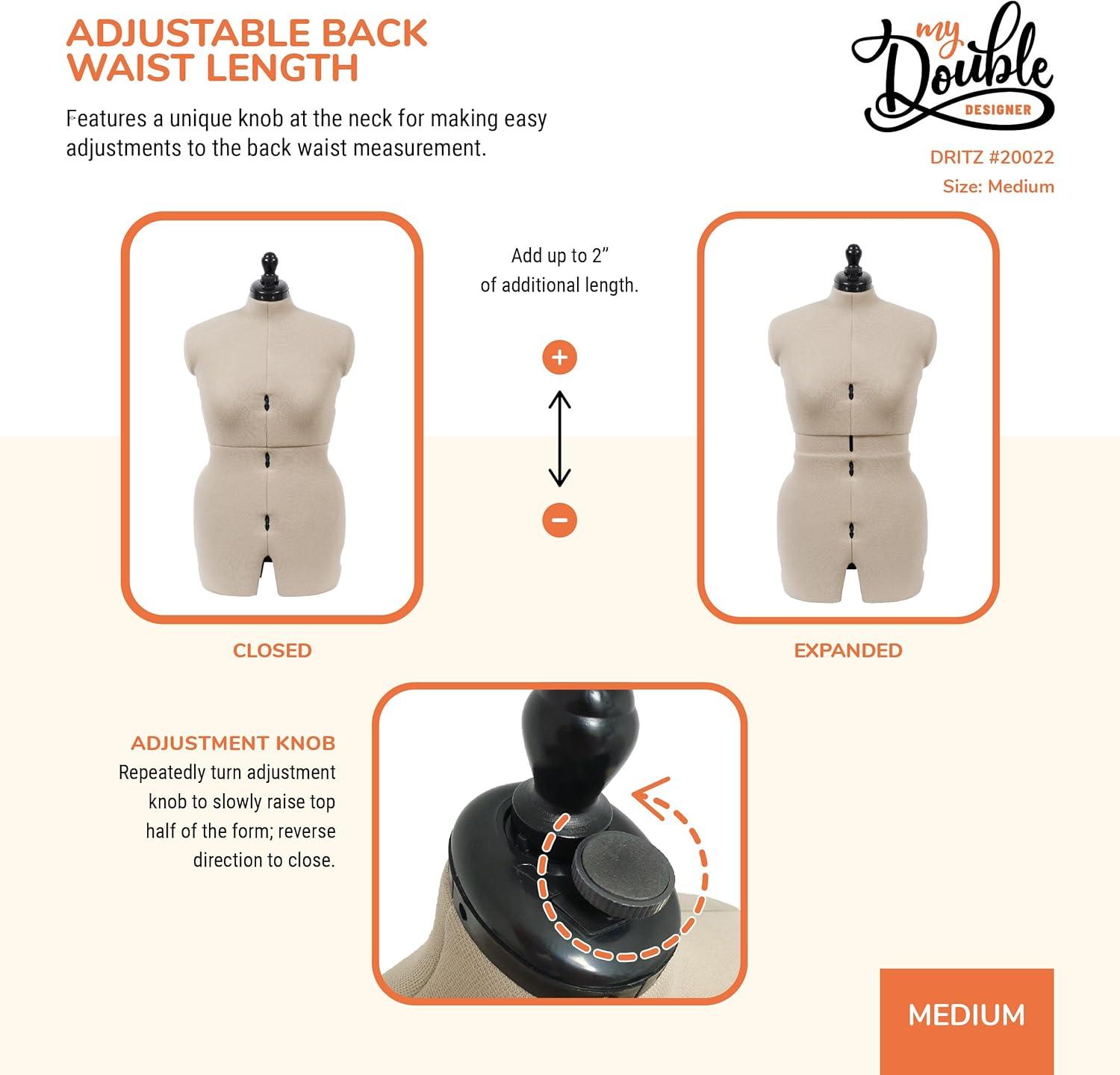 imageDritz My Double Designer Adjustable Dress Form FullFigure IvoryMedium