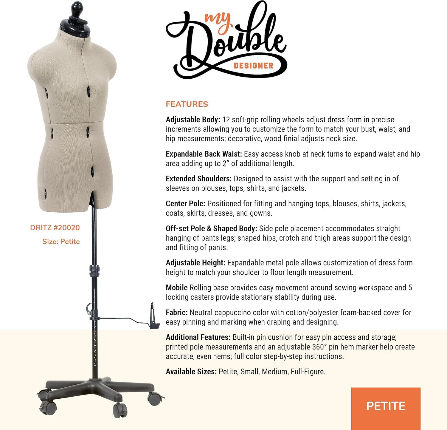 imageDritz My Double Designer Adjustable Dress Form FullFigure IvoryPetite