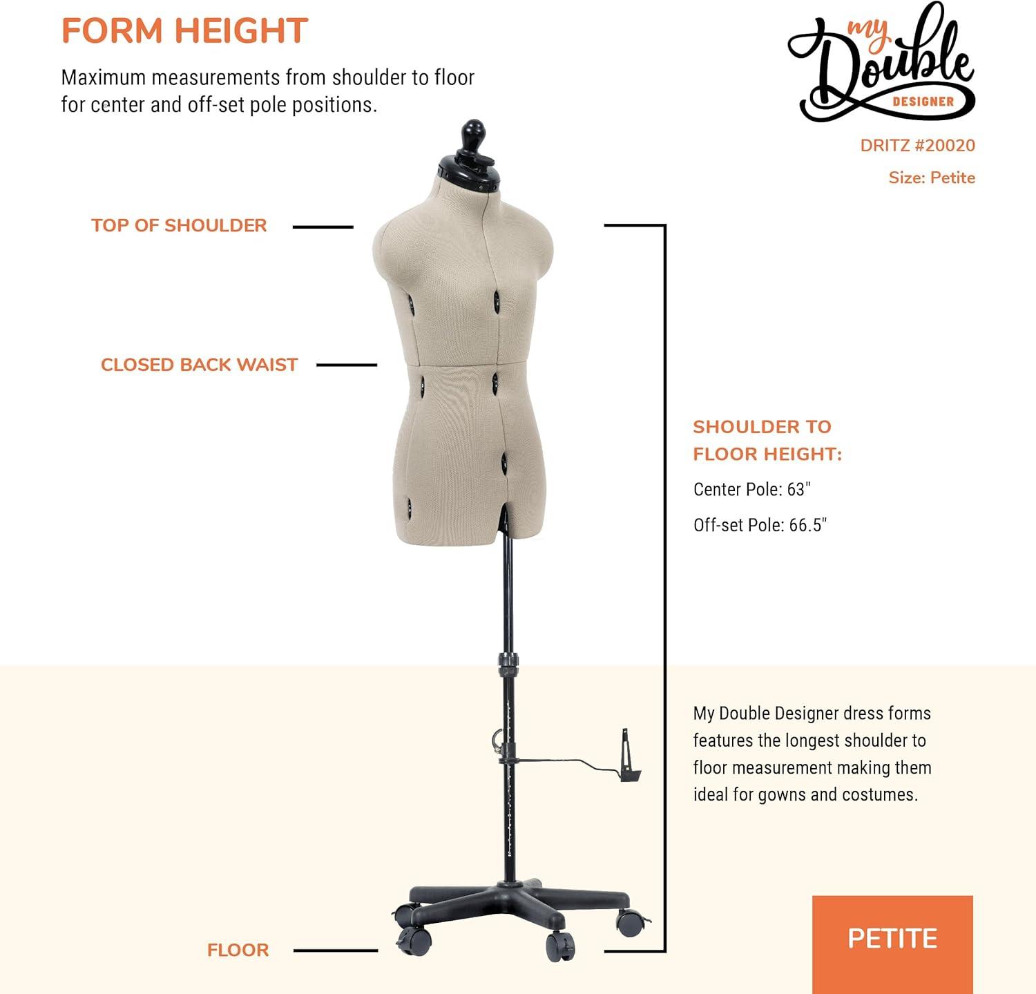 imageDritz My Double Designer Adjustable Dress Form FullFigure IvoryPetite
