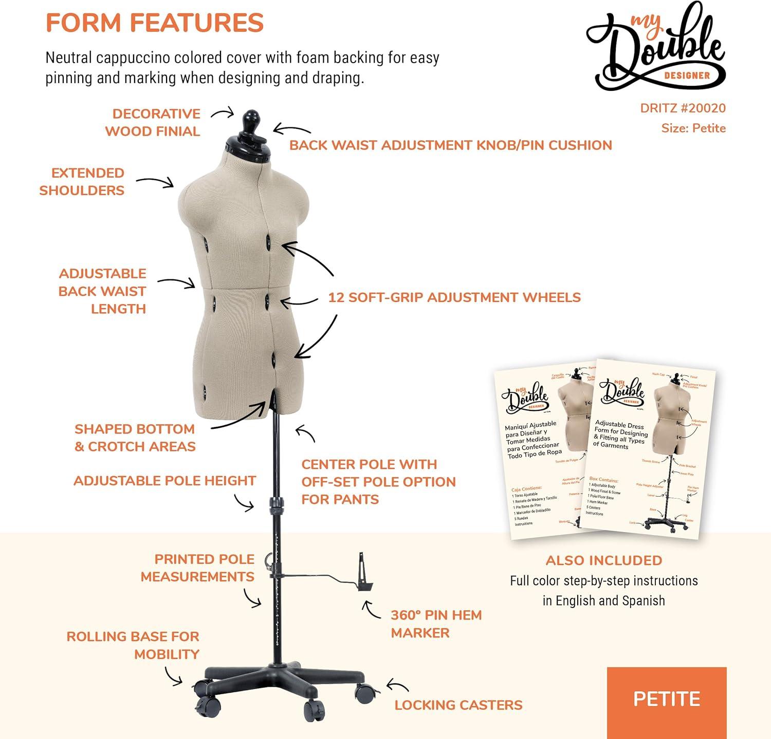 imageDritz My Double Designer Adjustable Dress Form FullFigure IvoryPetite