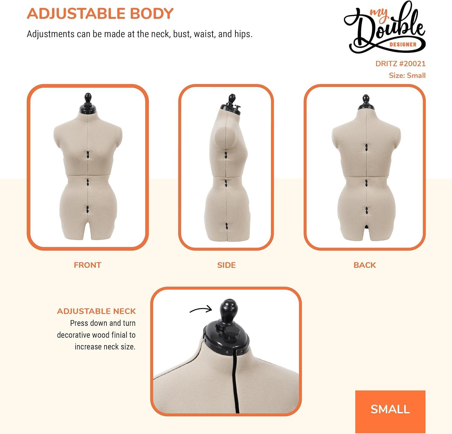 imageDritz My Double Designer Adjustable Dress Form FullFigure IvorySmall