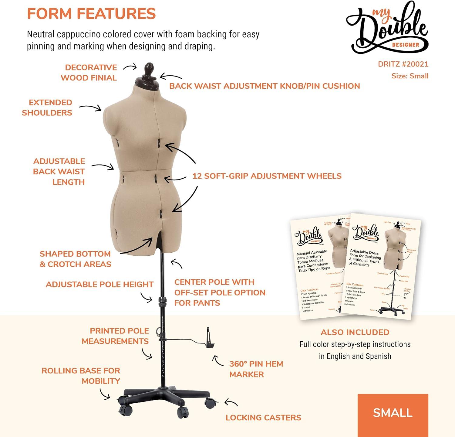 imageDritz My Double Designer Adjustable Dress Form FullFigure IvorySmall