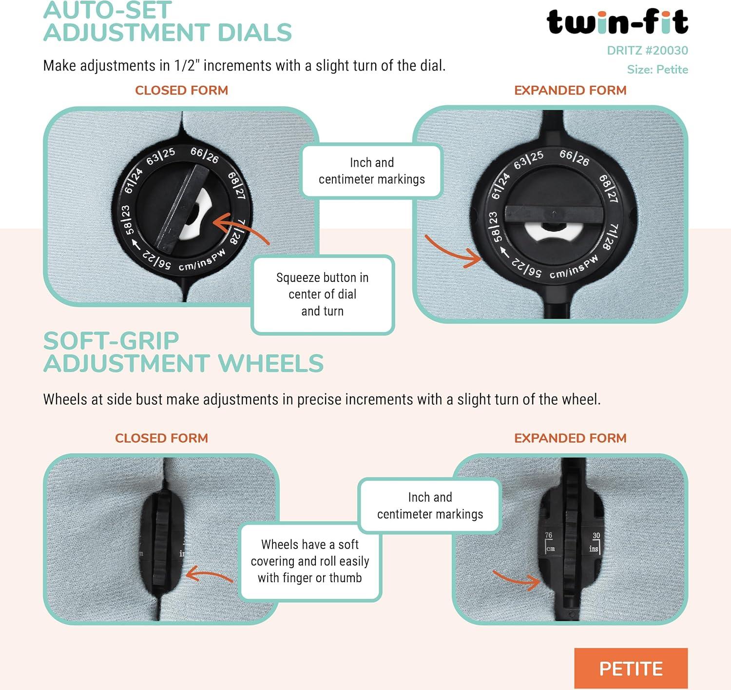 imageDritz TwinFit Adjustable Dress Form Small Silver GrayPetite