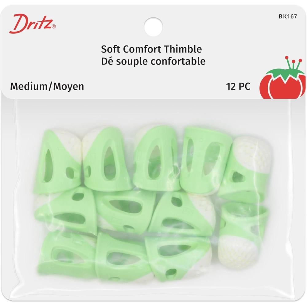 imageDritz Soft Comfort Medium Green 12 pc Thimbles Count