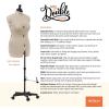 imageDritz My Double Designer Adjustable Dress Form FullFigure IvoryMedium