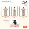 imageDritz My Double Designer Adjustable Dress Form FullFigure IvoryPetite