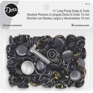 imageDritz 58quot Long Prong Tools Black Snaps 58quot 36 Sets Count
