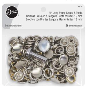 imageDritz 58quot Long Prong Tools Silver Snaps 58quot 36 Sets Nickel CountNickel