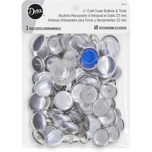 imageDritz Craft Cover 48 Sets Nickel Buttons ampamp Tools 118quot 48ct Count78  60ct