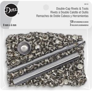 imageDritz Double Cap Nickel Includes Rivets ampamp Tools FastenersNickel