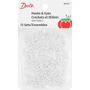 imageDritz Hooks ampamp Eyes Nickel Fasteners Size 3 96 SetsWhite