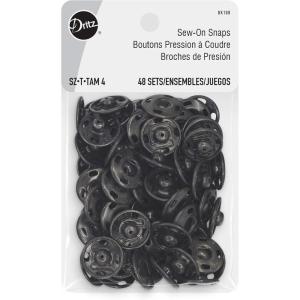 imageDritz Sew On Snaps Black 48 Sets Fasteners Size 4 48ct