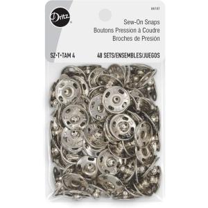 imageDritz Sew On Snaps Nickel 48 Sets Fasteners Size 4 48ct