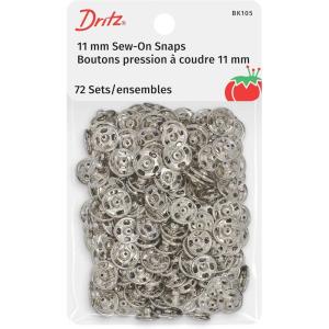 imageDritz Sew On Snaps Nickel 72 Sets Fasteners Size 1 72ct