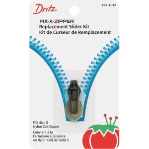 imageDritz 309C33 Fix Replacement Slider Kit for Size 5 Coil Zipper GunmetalCoil Zipper